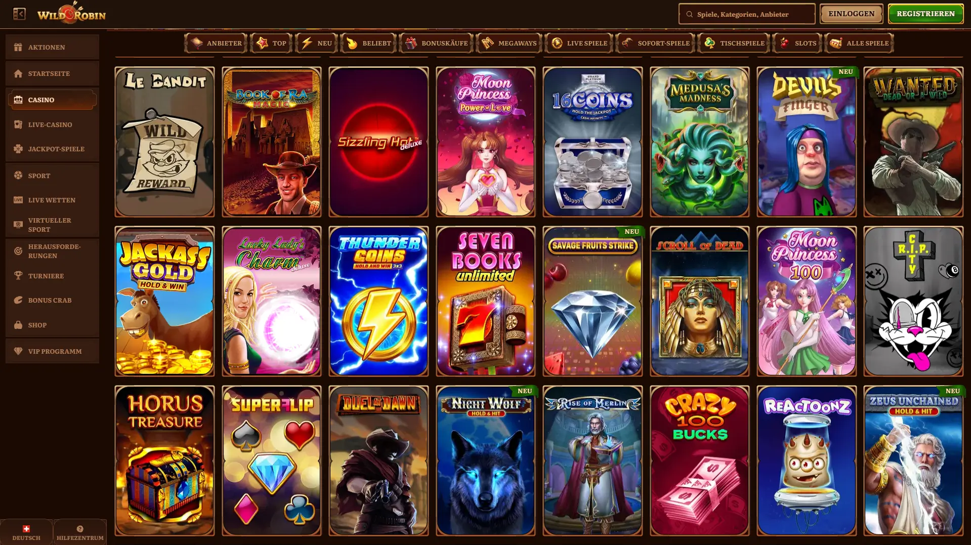 Wild Robin Casino Games